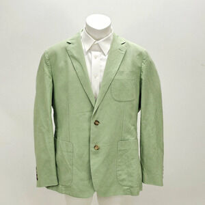 Peter Millar Sport Coat Jacket Men’s XL Blazer Green 2 Button Linen Preppy